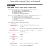 Chemical Formulas And Chemical Compounds For Chemical Names And Formulas Worksheet Answers