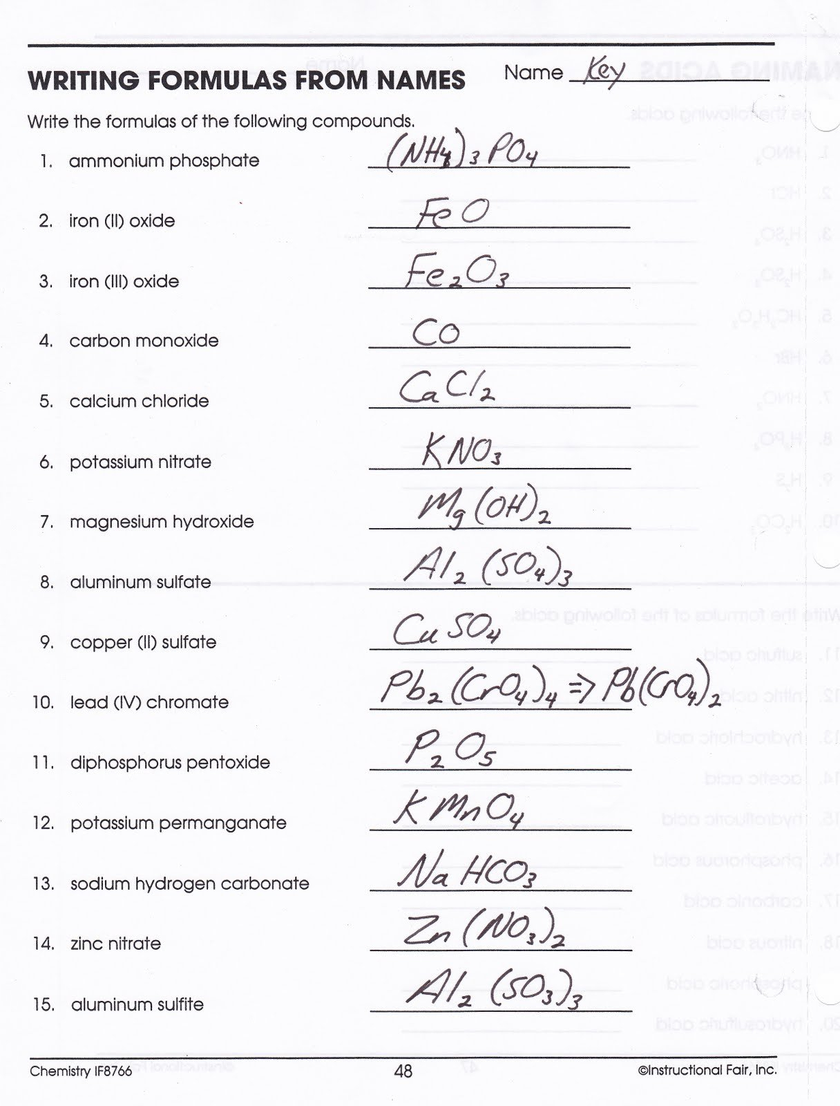 Chemical Names And Formulas Worksheet Answers Electron Configuration With Chemical Names And Formulas Worksheet Answers