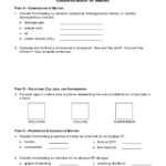 Chemistry 1 Worksheet Classification Of Matter And Changes Answer Also Classification Of Matter Worksheet With Answers