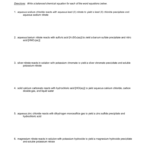 Chemistry Chemical Word Equations As Well As Worksheet 6 2 Word Equations