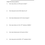 Chemistry For Engineers  Mole Worksheet And Solns 2015  Chem 1372 Or Moles Worksheet Answers