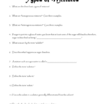 Chemistry Worksheet Also Chemistry Worksheet Types Of Mixtures Answers