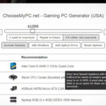 Choosemypc Generates A Sample Pc Build In Your Budget Also Computer Build Spreadsheet