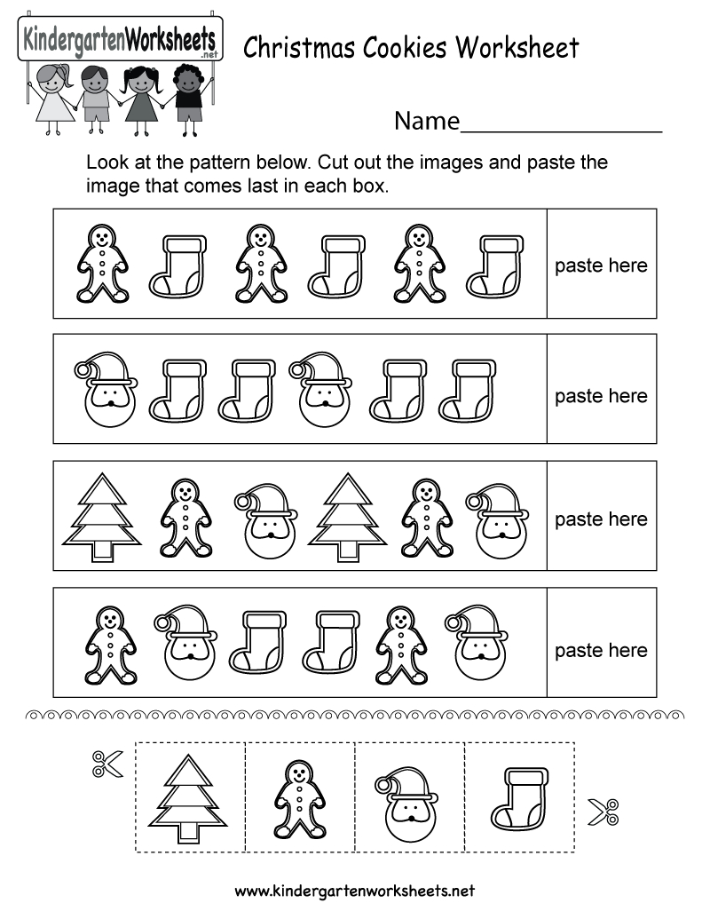 Christmas Cookies Worksheet  Free Kindergarten Holiday Worksheet Throughout Christmas Worksheets For Kids
