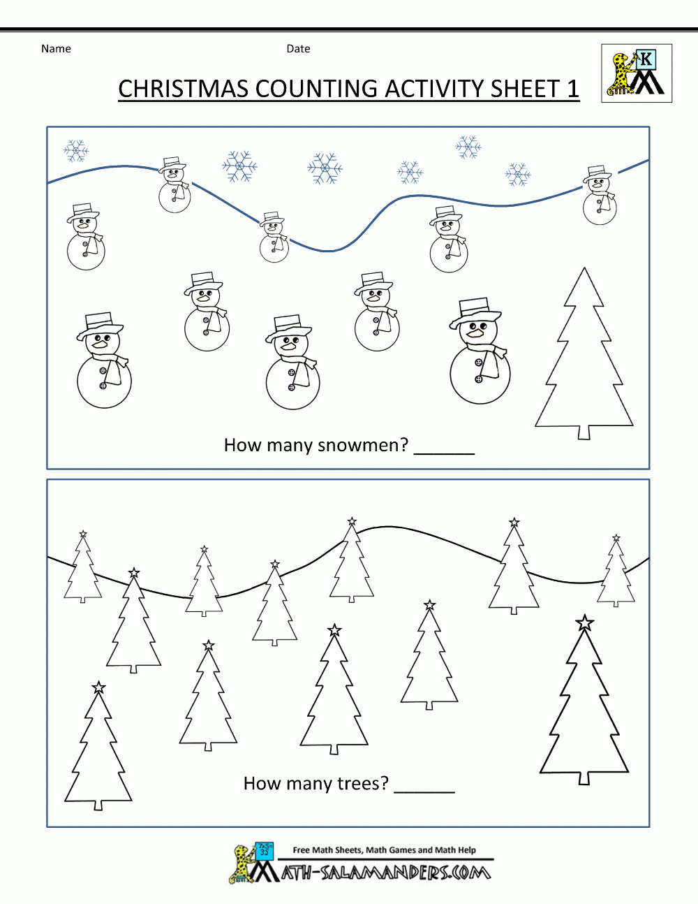 Christmas Math Activities Inside Christmas Worksheets For Kids
