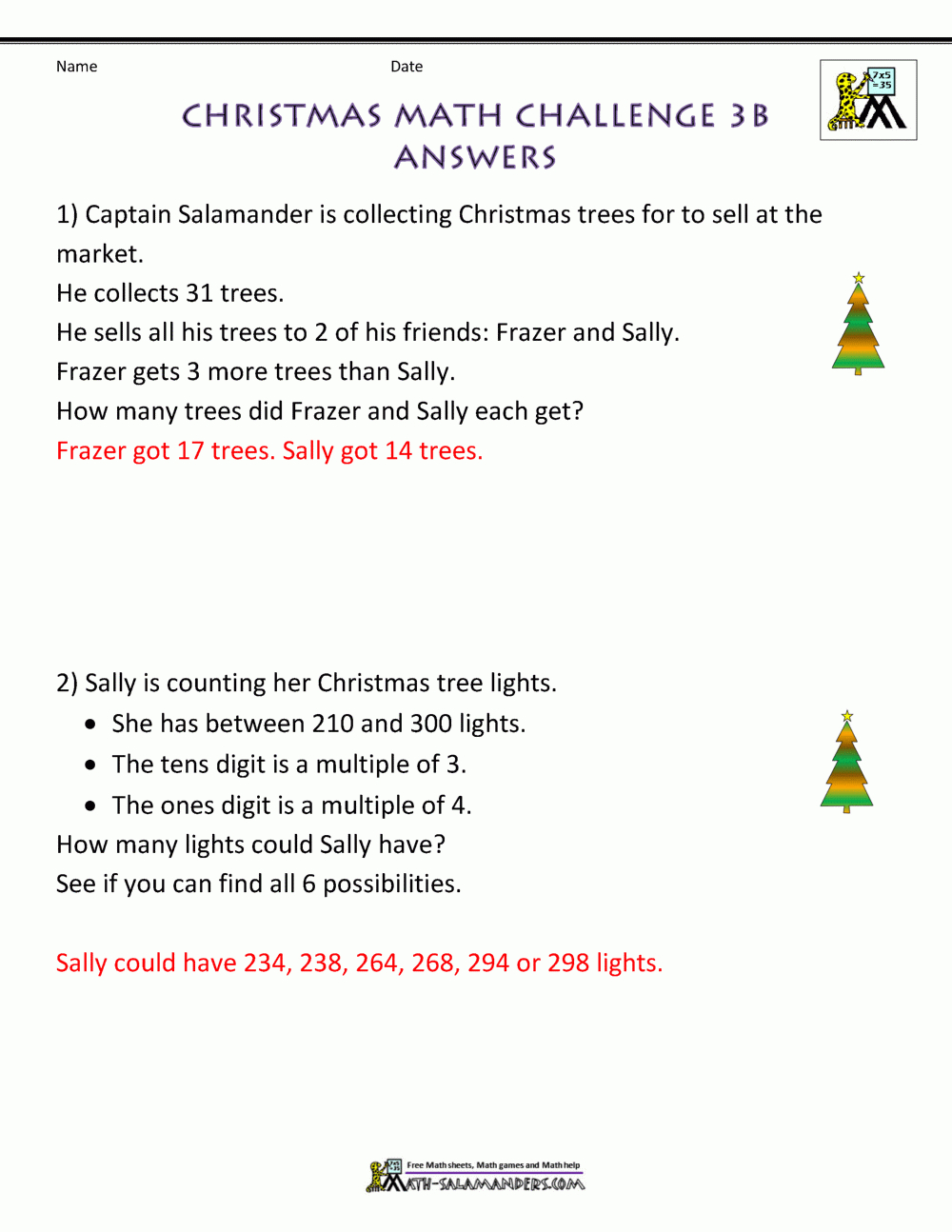 Christmas Math Worksheets Pertaining To Light Me Up Math Worksheet Answers