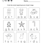 Christmas Phonics Worksheet  Free Kindergarten Holiday Worksheet As Well As Free Printable Phonics Worksheets
