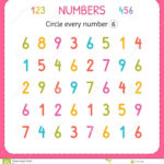 Circle Every Number Six Numbers For Kids Worksheet For Along With Preschool Exercise Worksheets