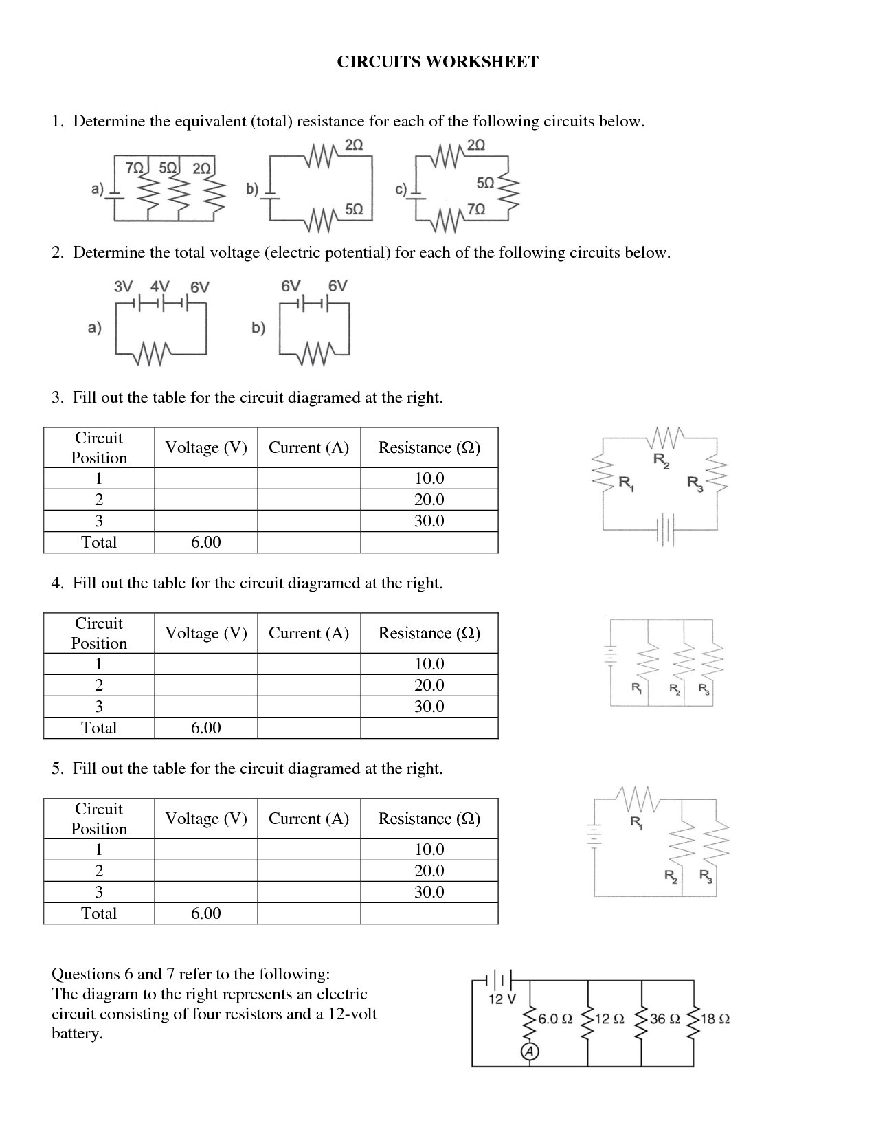 Circuits Worksheet Answers Linear Equations Worksheet Multiple Or Electrical Circuit Worksheets