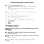 Civil Rights Movement Study Guide With Answers Regarding Plessy V Ferguson 1896 Worksheet Answers