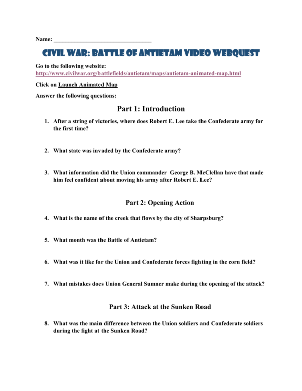 civil-war-battle-of-antietam-video-webquest-together-with-civil-war-battles-worksheet