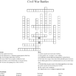 Civil War Battles Crossword  Wordmint Throughout Civil War Battles Worksheet