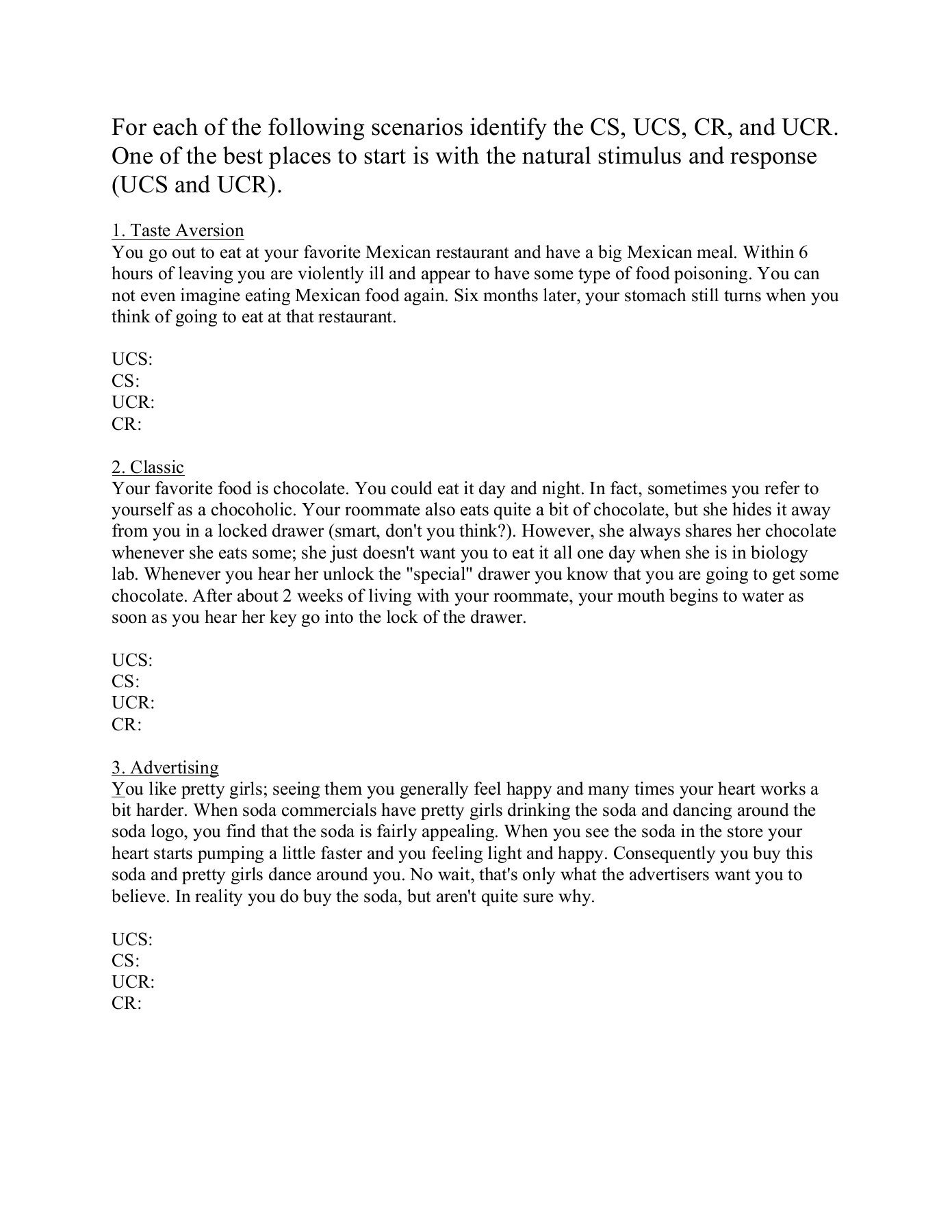 Classical Conditioning Worksheet 2  Lps Pages 1  4  Text Version Throughout Classical Conditioning Worksheet