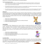Classical Conditioning Worksheet In Classical Conditioning Worksheet