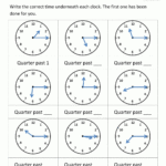 Clock Worksheet  Quarter Past And Quarter To Pertaining To Telling Time In Spanish Worksheets