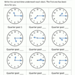 Clock Worksheets Quarter Past And Quarter To Also Learning To Tell The Time Worksheets