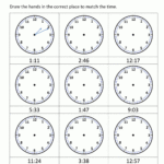 Clock Worksheets  To 1 Minute For Printable Clock Worksheets