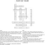 Cold War Vocab Crossword  Wordmint For Cold War Vocabulary Worksheet Answers