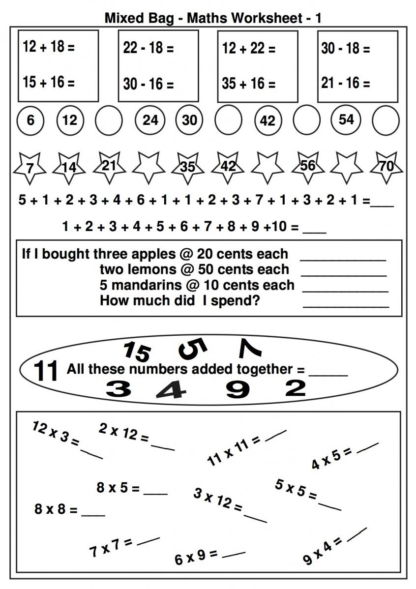 Coloring Free Math Worksheets And Printable Activities For With Regard To Fun Worksheets For Middle School