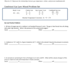 Combined Gas Law Practice Also Combined Gas Law Problems Worksheet