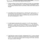 Combined Gas Law Worksheet Or The Gas Laws Worksheet
