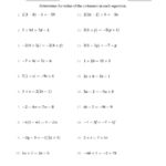 Combining Like Terms And Solving Simple Linear Equations A Within Combining Like Terms Practice Worksheet