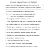 Commas Worksheets  Commas Separate Things In List Worksheet Inside Comma Practice Worksheet