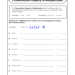 Commutative Property Multiplication Worksheets  Clubdetirologrono Within Commutative Property Of Multiplication Worksheets Pdf