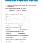 Comparative And Superlative Adjectives  Interactive Worksheet For Comparatives And Superlatives Spanish Worksheets
