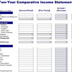 Comparative Income Statement | Comparative Income Statement Template For Income And Expense Statement Template
