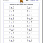 Comparing Fractions For Comparing Fractions Worksheet 4Th Grade