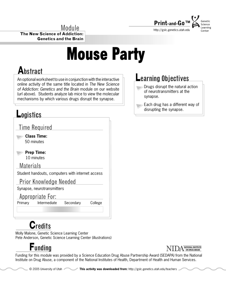 Completed Worksheets For Mouse Party Worksheet Answers