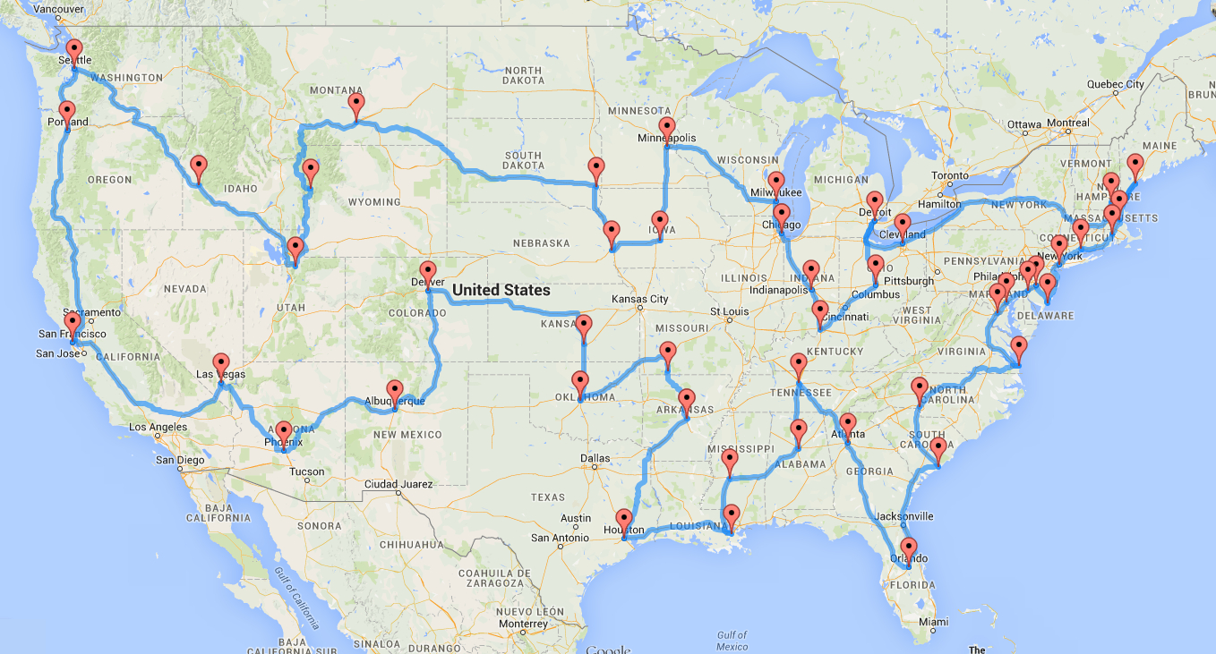 Computing The Optimal Road Trip Across The Us  Dr Randal S Olson And Civil Rights Road Trip Worksheet