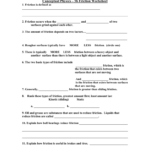 Conceptual Physics – Friction Worksheet With Friction And Gravity Worksheet Answers
