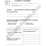 Conflict Captain Literature Circles Role Sheet For Identifying And Within Analyzing Literature Worksheet