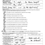 Conservation Of Energy Ws Key Along With Conservation Of Energy Worksheet Answer Key