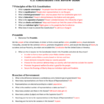 Constitution Test Review Guide Answer Key Throughout Constitution Worksheet Pdf