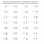 Converting Fractions To Percentages And Fractions And Percentages Worksheets