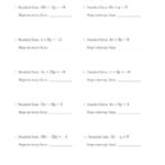 Converting From Standard To Slopeintercept Form A Also Algebra 1 Slope Intercept Form Worksheet 1