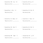 Converting From Standard To Slopeintercept Form A Inside Standard Form Worksheet