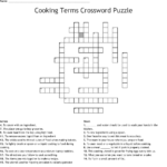 Cooking Terms Crossword Puzzle  Wordmint Also Cooking Terms Worksheet