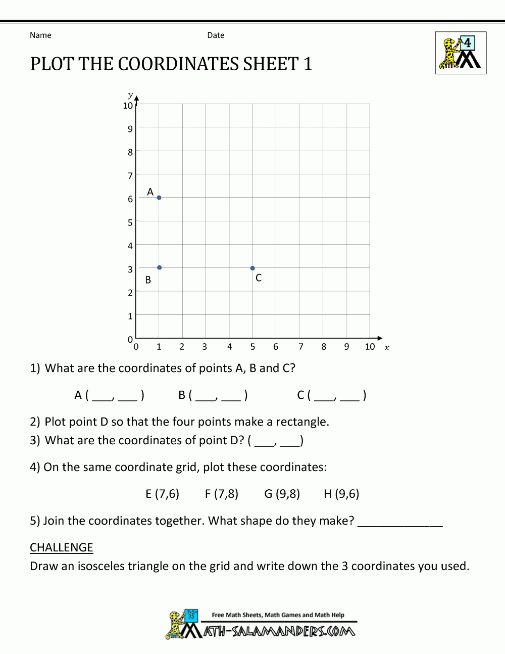 Coordinate Worksheets Along With Ordered Pairs Worksheet Pdf