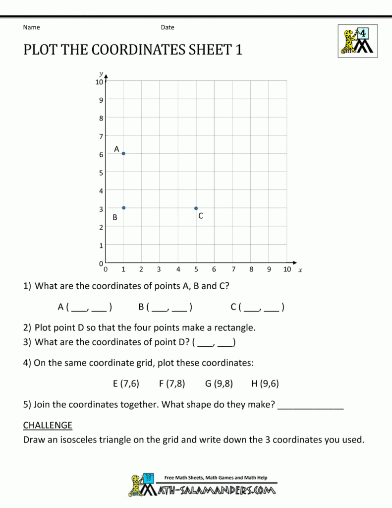 Plotting Coordinates Worksheet — excelguider.com