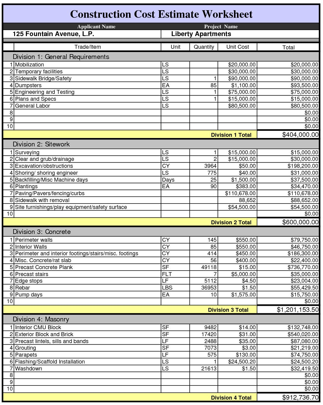 Cost Estimate Spreadsheet   Demir.iso Consulting.co In Estimating Spreadsheet Template
