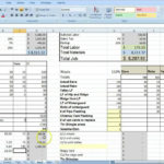 Cost Estimating Sheet With Excel For The General Contractor With Labor And Material Cost Spreadsheet