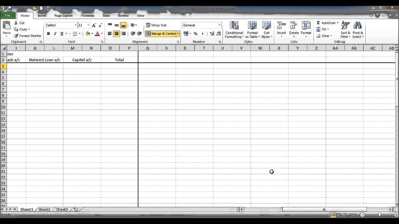 Create A Bookkeeping Spreadsheet Using Microsoft Excel   Part 1 For Bookkeeping With Excel 2010
