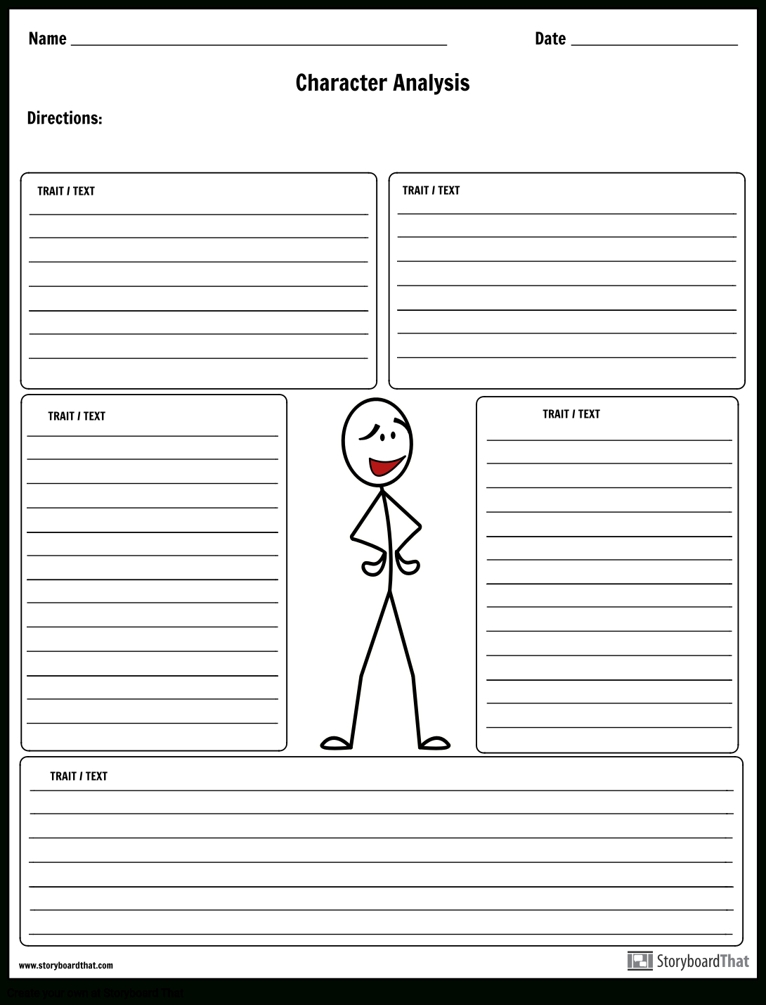 Create A Character Analysis Worksheet  Character Analysis Template As Well As Character Profile Worksheet