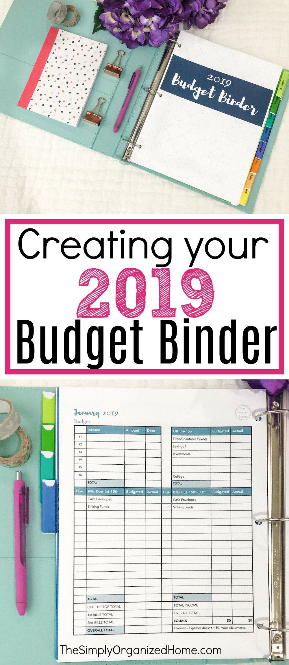 Creating Your 2019 Budget Binder  The Simply Organized Home Regarding Free Printable Budget Binder Worksheets