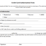 Credit Card Authorization Form Templates Download With Car Sales Four Square Worksheet Pdf