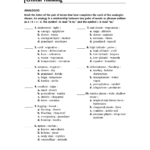 Critical Thinking In Skills Worksheet Critical Thinking Analogies Environmental Science
